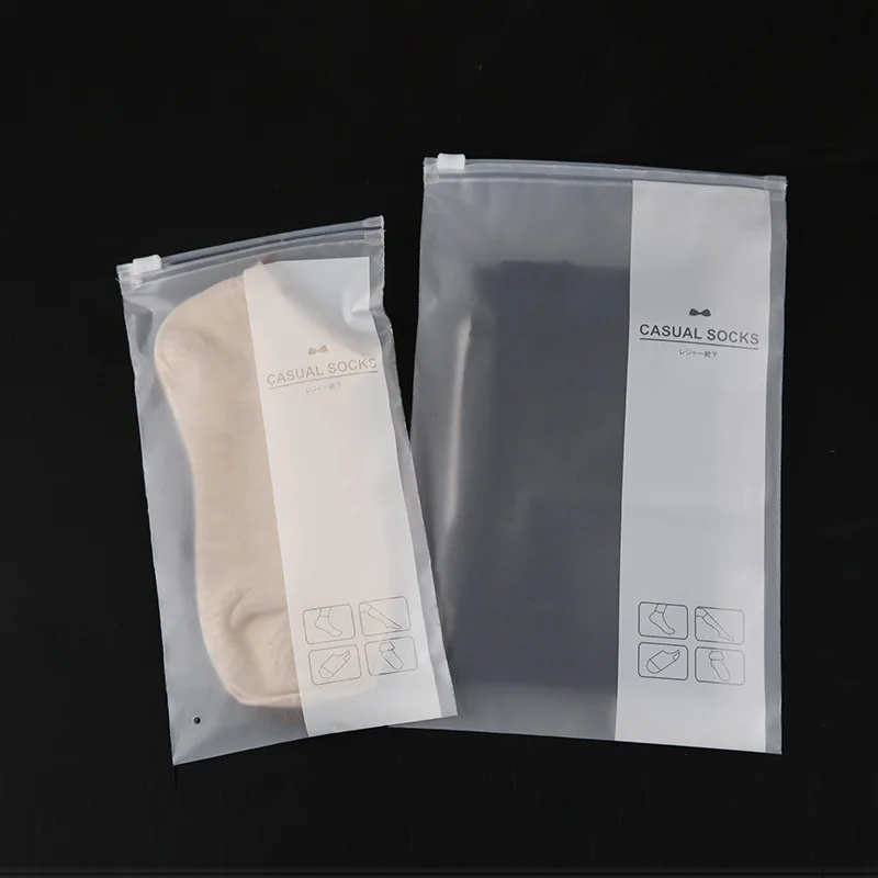Custom Pvc Bag with Zipper clear Plastic Packaging Parcel Bag PE Zipper Bag for Socks Underwear Clothes Packaging