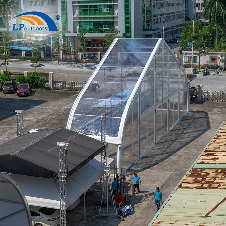 Large Clear Span Curve Structure Sports Hall Tent Hangar Tent for 1000 Capacity Outdoors Wedding Marquee Event
