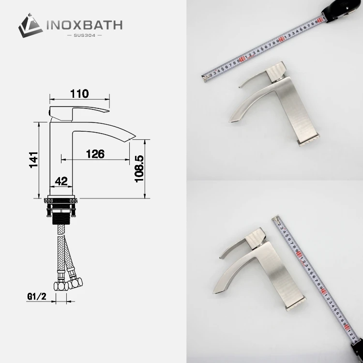 Modern Gold Stainless Steel 304  Wash Basin Mixer Good Price  Water Sink Faucet Tap Bathroom Faucets