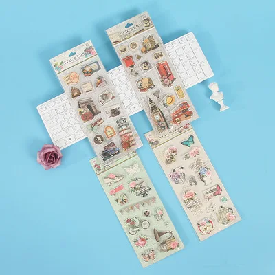 Kawaii Anime 3d bubble stickers Kindergarten reward stickers paper toy factory car flower puffy sticker for kids