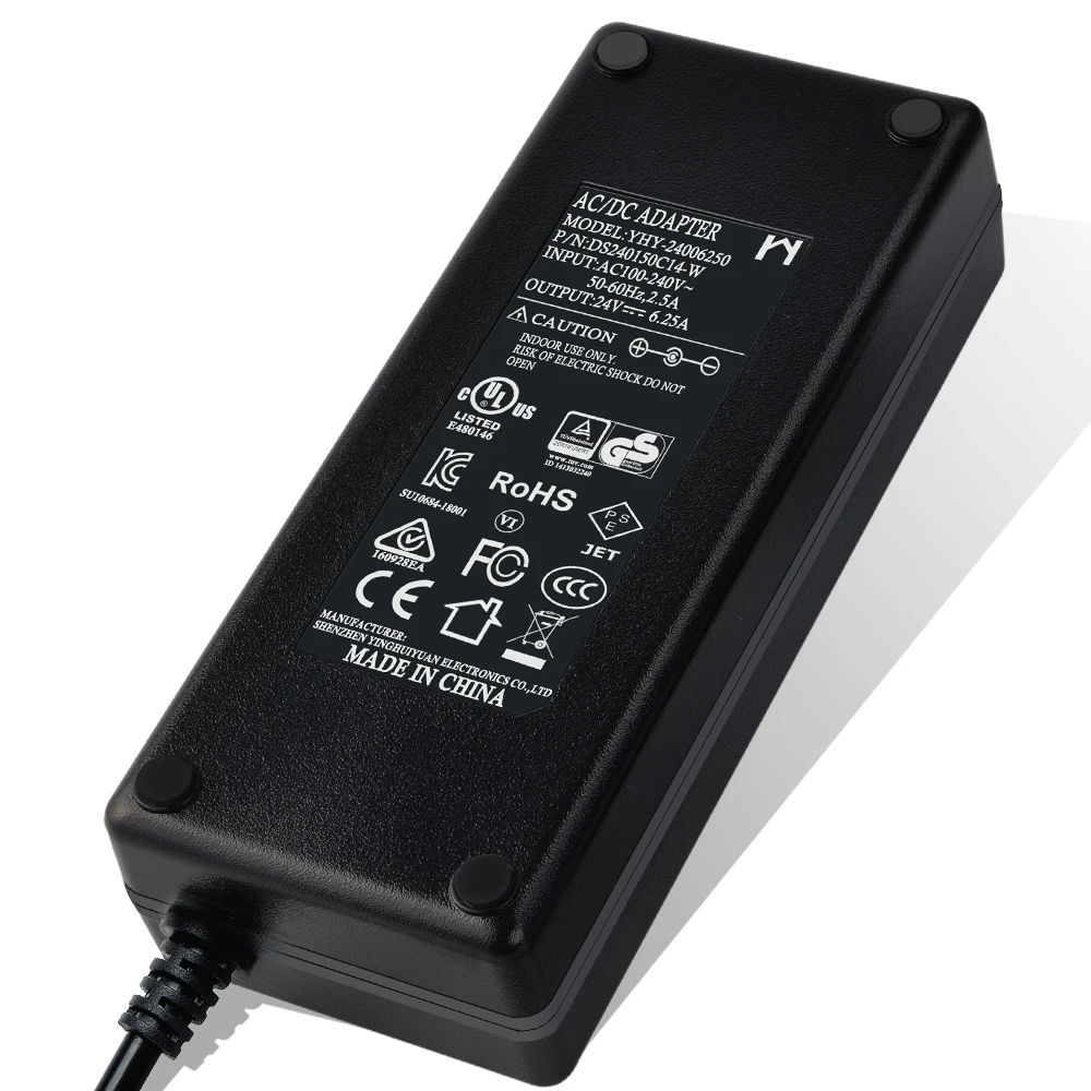 universal desktop adaptor 100-240v 120-60hz ac adapter 24 volt 6a 6.0a 4pin 150w led driver 24v 6.25a ac power supply