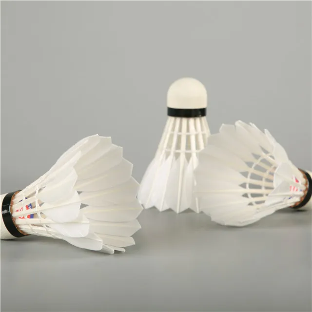 Lingmei Top Quality Badminton Shuttlecock White Goose Feather Shuttles