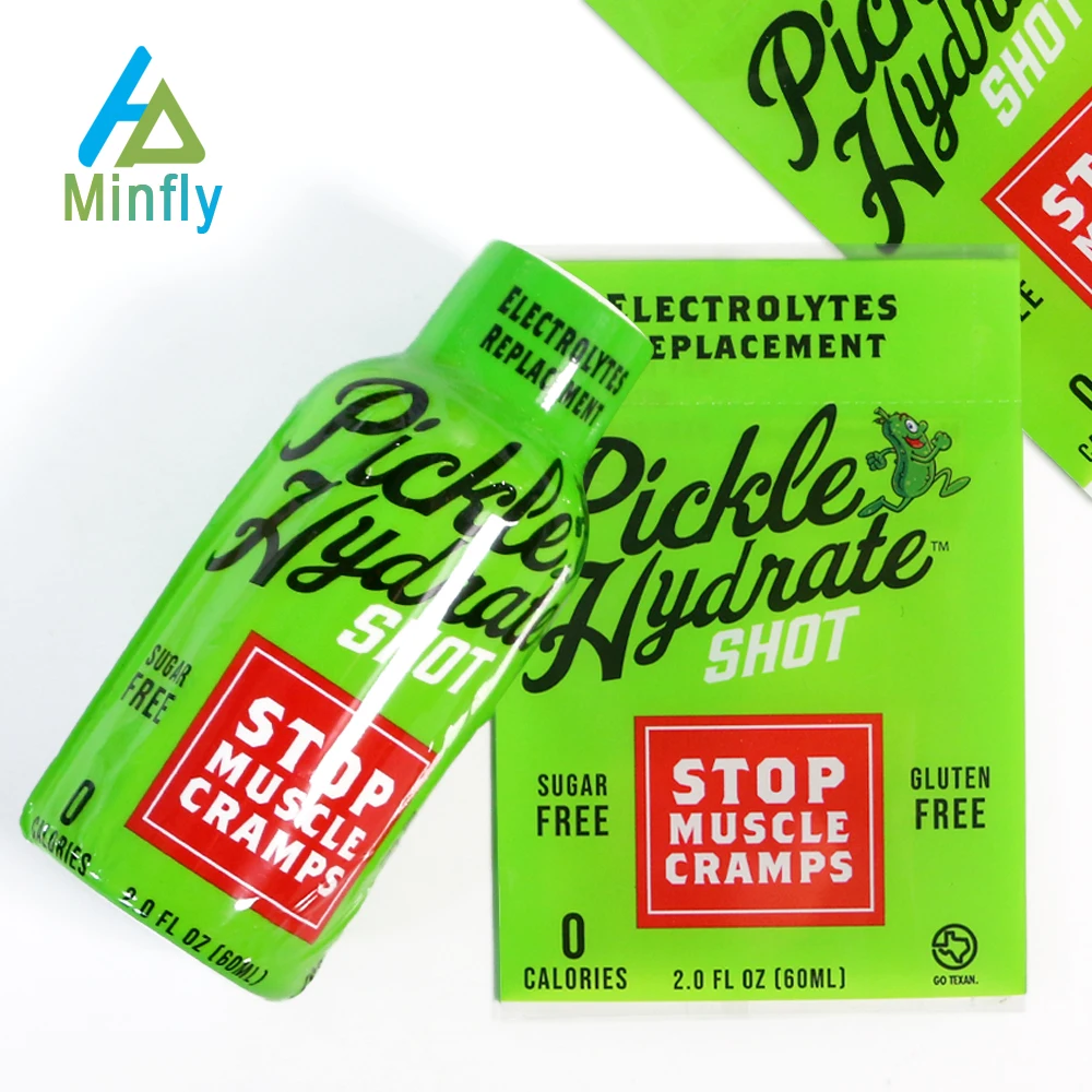 Minfly Digital Printing Custom PET PVC Heat Shrink Sleeve Label for 8oz 12oz 16oz 330ml 500 ml Bottle Cans Beverage Packaging