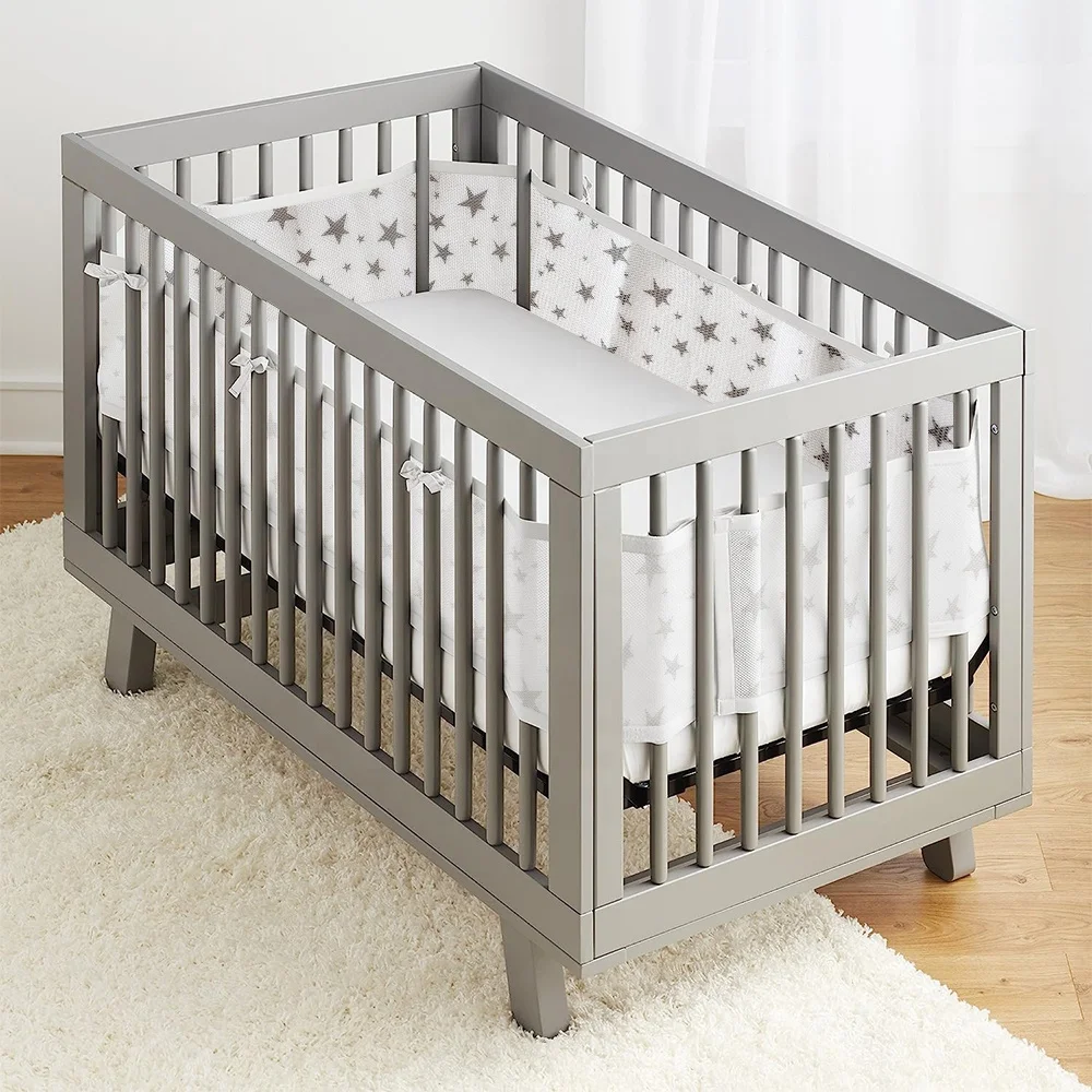 Hot Sell Comfortable All Season Safe Breathable baby Cot Circumference Infant Mesh Crib Liner