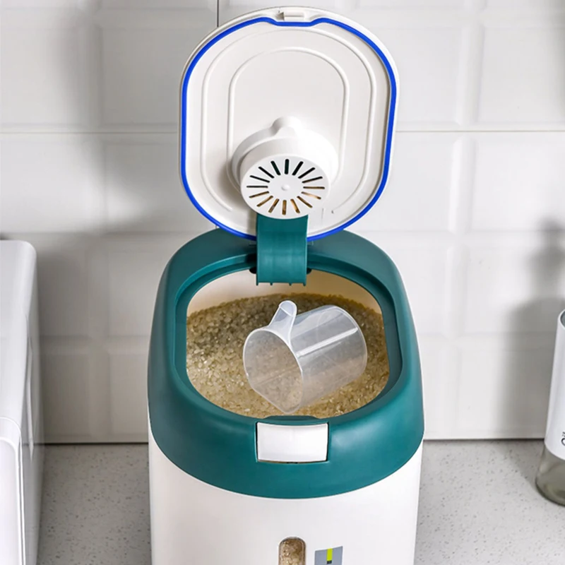 Wholesale 10KG 20KG Kitchen Plastic storage container Moisture-Proof Insect-Proof Airtight Rice Bin Food Storage Container