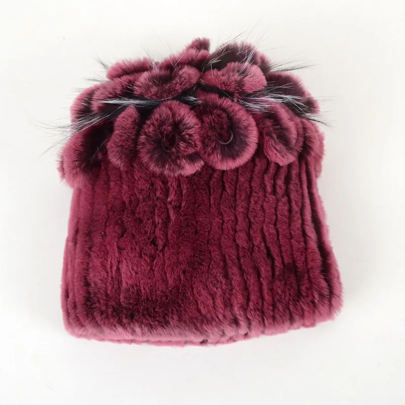 
Luxury soft winter warm wholesale real otter rabbit fur hat Winter hat keep warm Rabbit hair hat Condom Elastic 