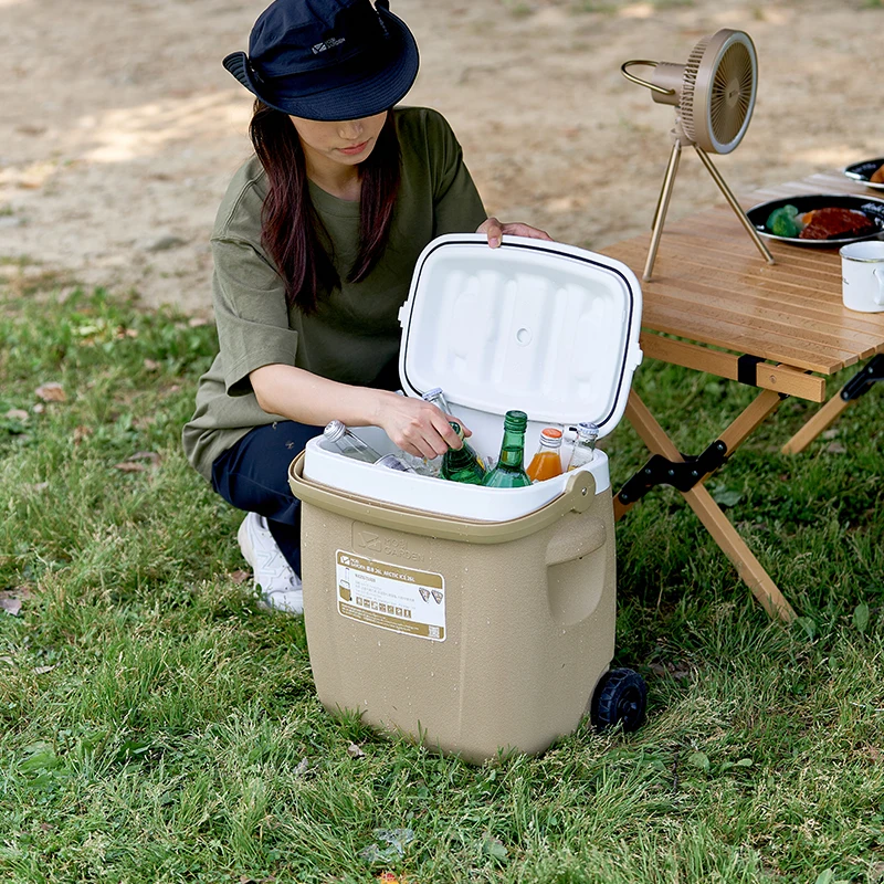 Mobi Garden COOLER BOX Roller Cooler Cooler Stall Car Outdoor Picnic Camping Cold Ice Refrigerator