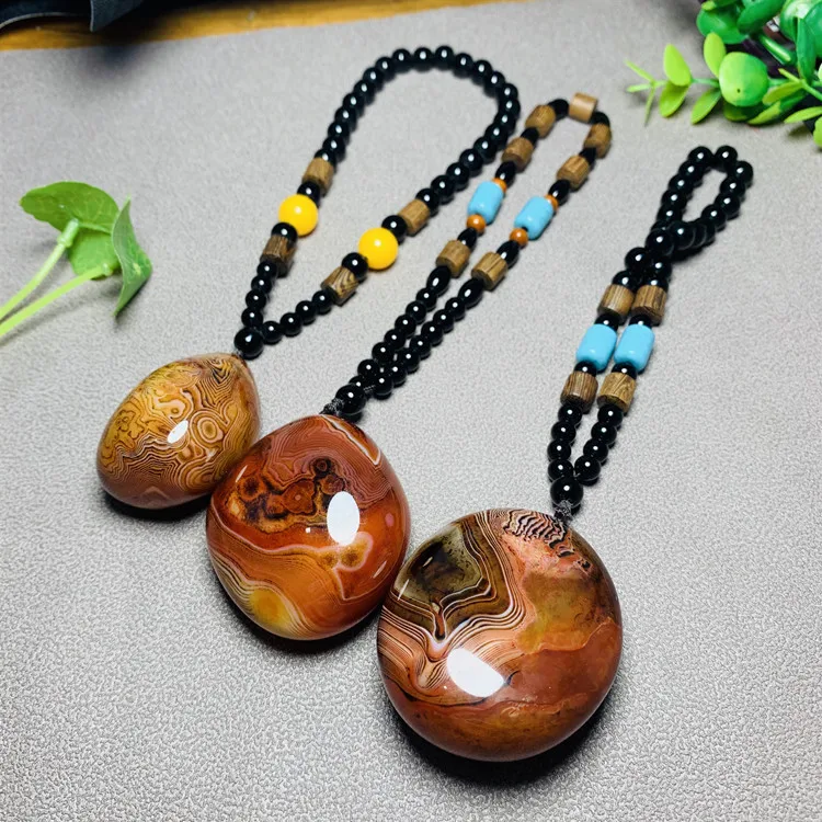 Miss Stone Women Tear Drop Glossy Agate Stone Pendant Natural Crystals Necklace For Jewelry Making Jade Buddha Pendant