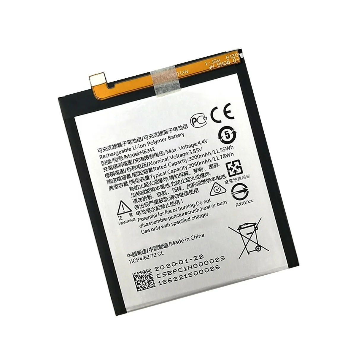 3060mAh HE342 replacement Battery For Nokia X6 2018 6.1 Plus TA 1099 X5 TA 1109 5.1 Plus Mobile phone