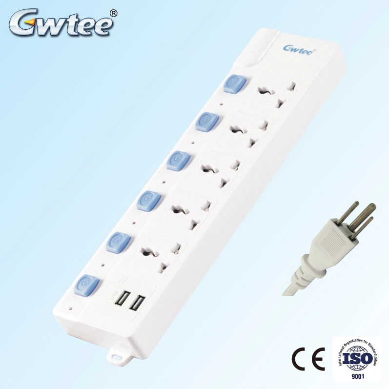 universal extension electrical switches plug and socket for round flat pin