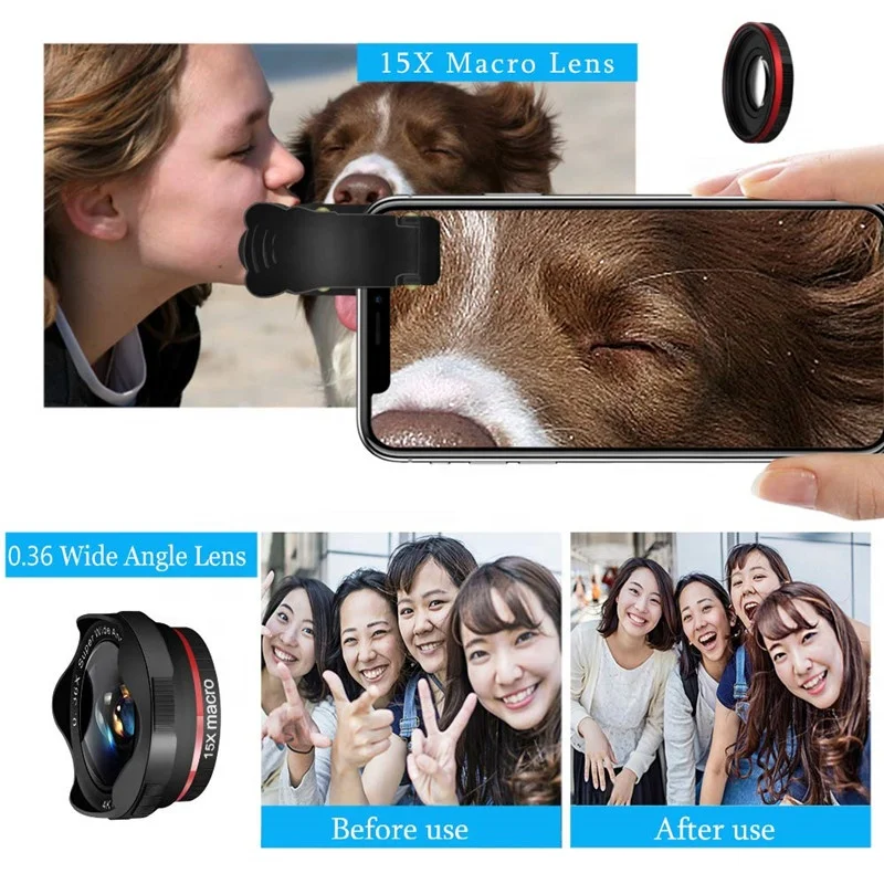 
Aipaxal 5 in 1 Phone Camera lens Kit 12X Vari-focal ZoomTelescope Telephoto Lens Mobile Phone Camera Lenses For iPhone 