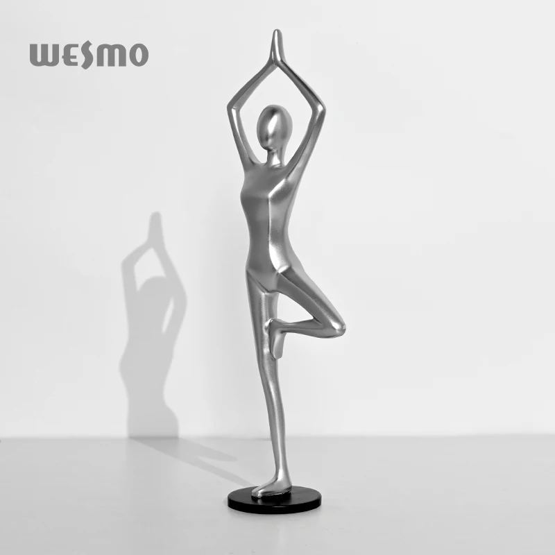 Custom Elegant Home Decorative Accent Resin Yoga Standing Pose With Base Figure Statue
