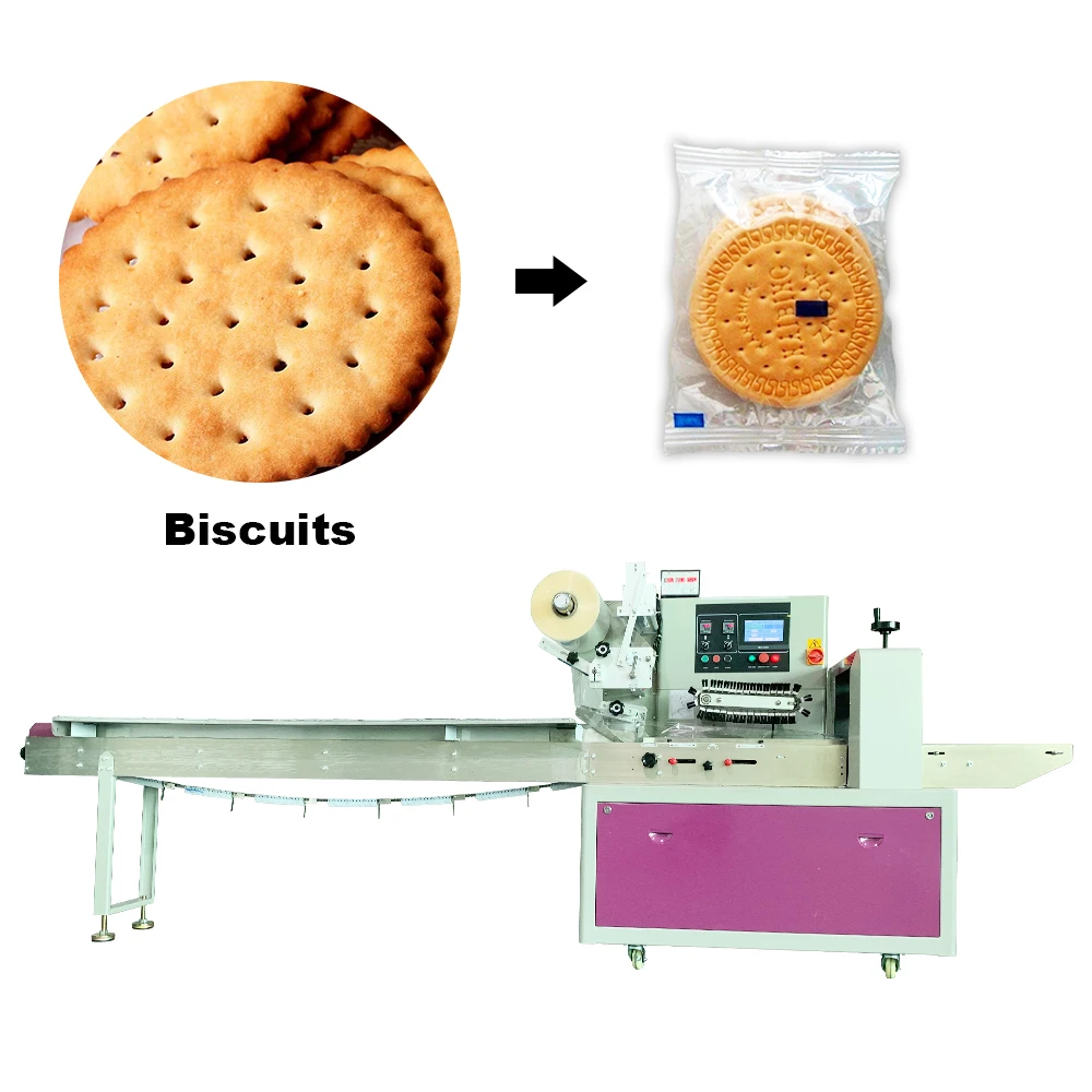 China Semi Automatic Bread Buns Packing Machine Suppliers Flow Pack Chocolate Packaging Machine