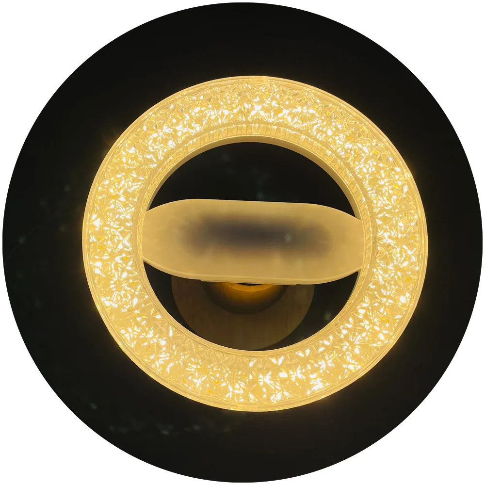 18w 24w 18cm 24cm round shape ring ceingling light E27 crystal aurora circular cover diffuser led panel light