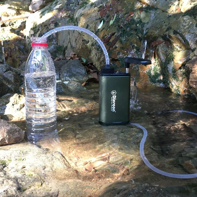 Diercon Mini Water Filtration System Light Weight and Hand Pump Water Filter Personal Portable Water Filter (TW01)