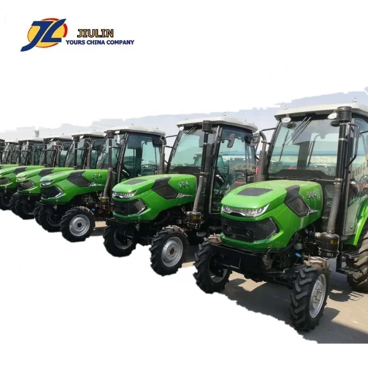 JIULIN 55hp 4WD фермерский садовый недорогой колесный трактор с Rops фронтальный погрузчик сделано в