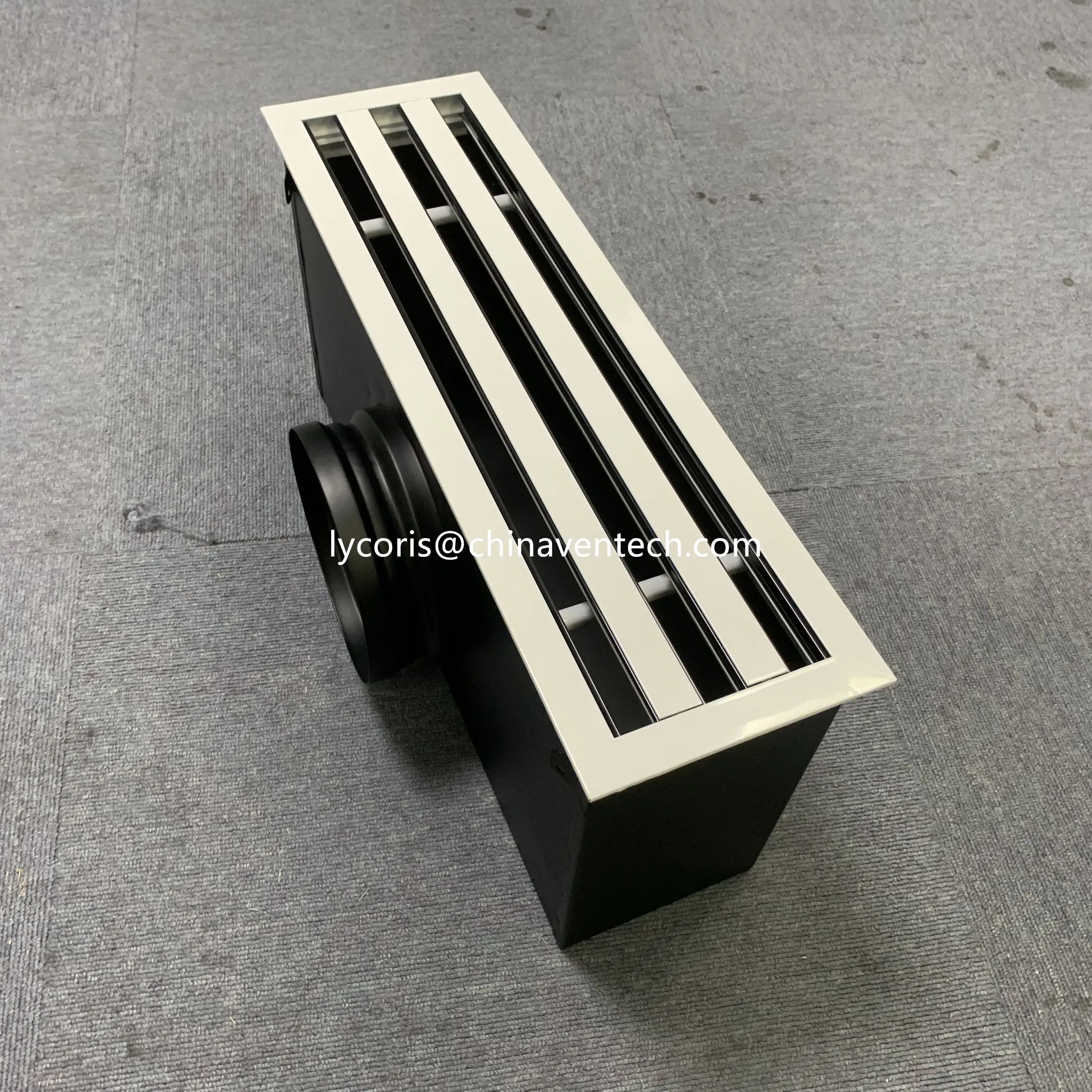 high quality air conditioning return grille aluminum black blades slot air ceiling diffuser linear slot grille with plenum box