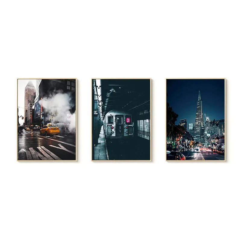 Художественный плакат с изображением статуи Свободы, Нью-Йорк, черно-белая стена