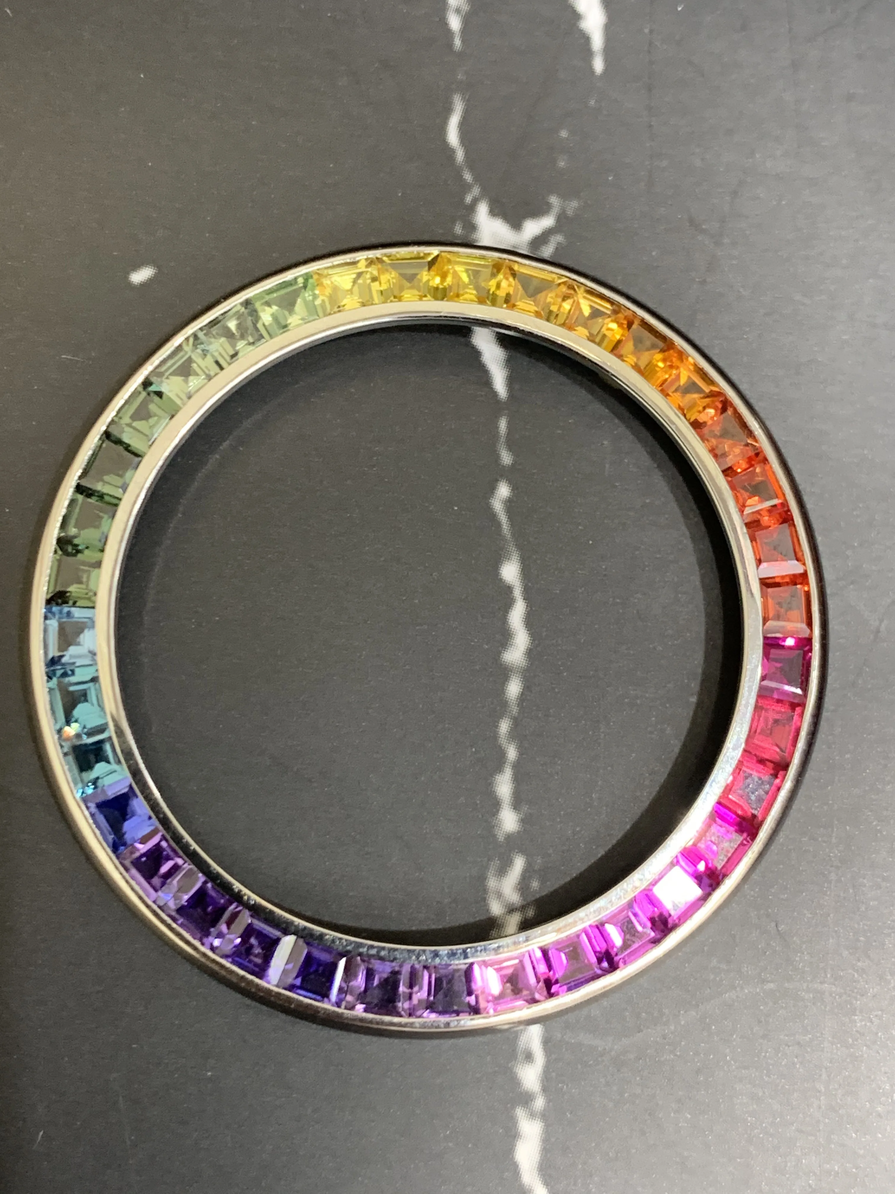 Stainless steel watch bezel 18kgold diamond Synthetic gem Moissanite CVD  Suitable for brand watches