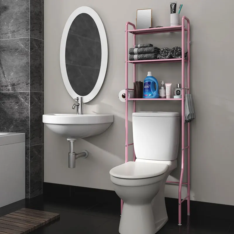 Over The Toilet Storage 3-Tier Shelf Bathroom Organizer with Adjustable Shelves Multifunctional Toilet Rack