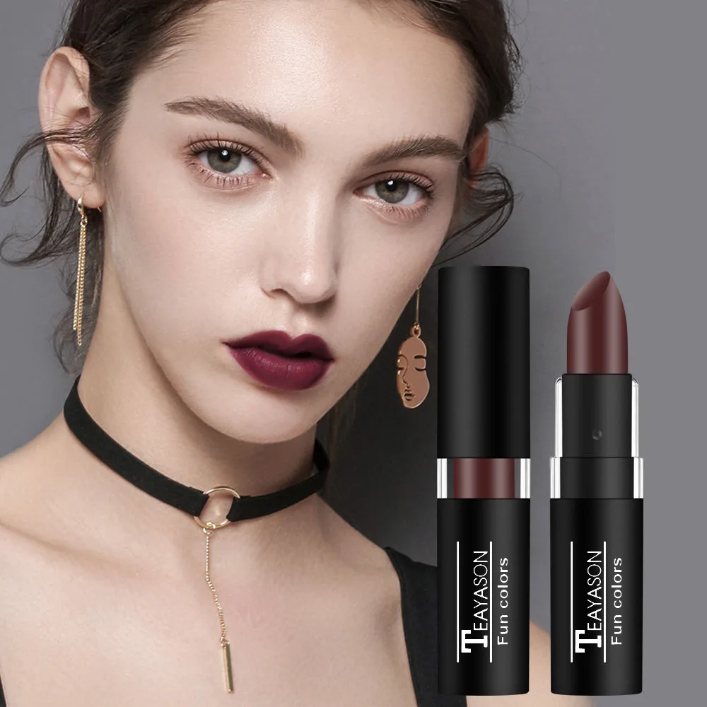 Creative Makeup Retro Dark Lipstick White Naked Olive Green Black Purple Lipstick
