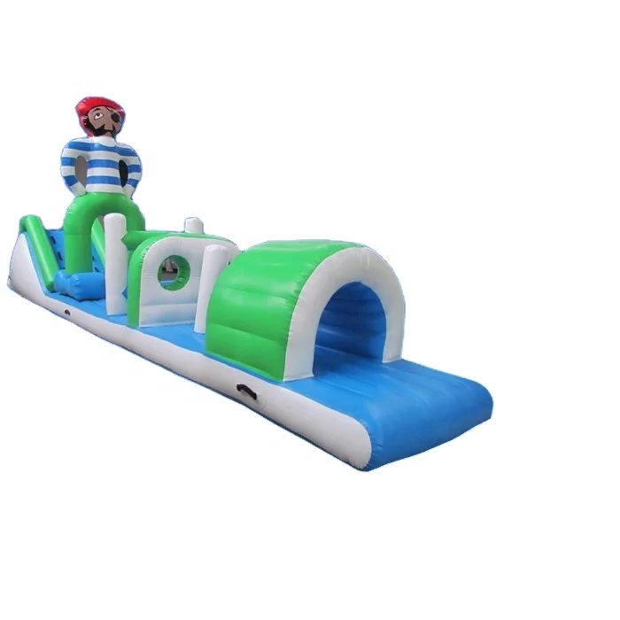 Air sealed inflatable water slides obstacle for sale, air tight inflatable water floating slide obstacle course