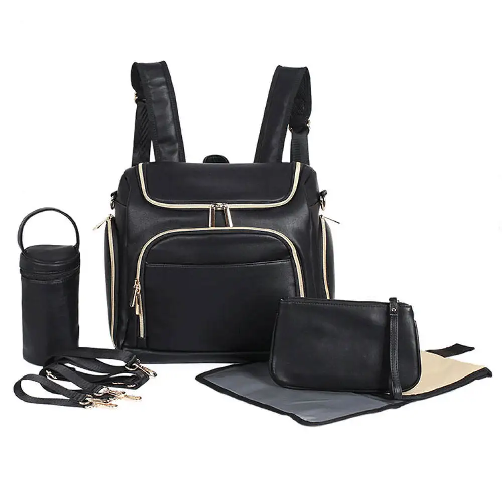 Customized Maternity Baby changing pad nappy bag leather diaper backpack mochila maternidade menina