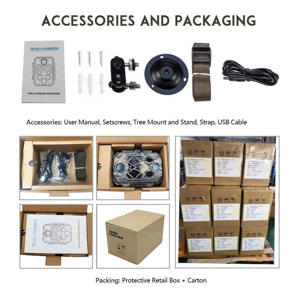 Zecre Game Hunting Cam 20.0 Megapixel  1080P Waterproof IP66 120 Degree Detecting Range Wildlife Scouting Camera