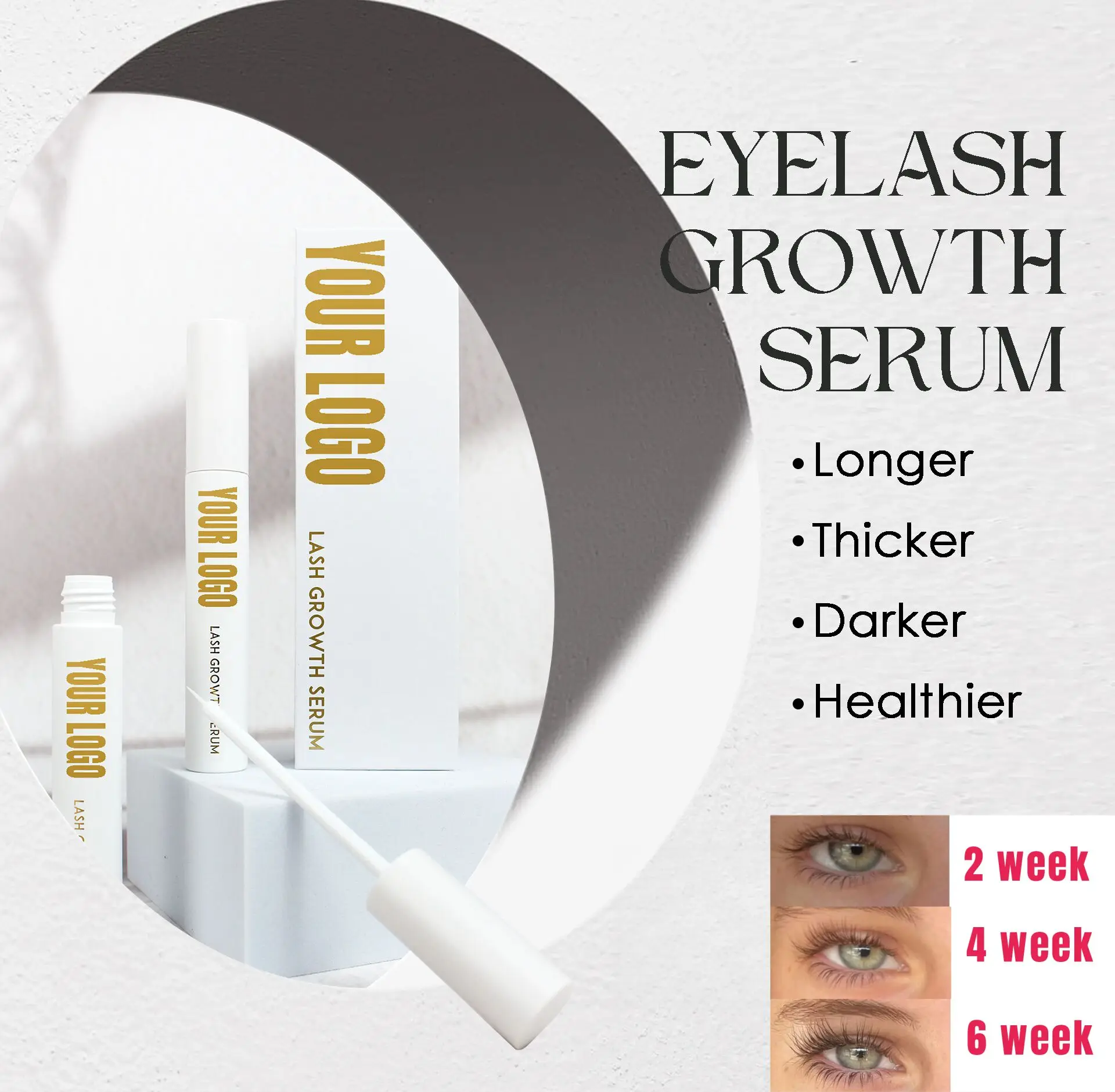 OEM Hot Pink Korean Vegan Oil Free Super Natural Safe Extension 100% Organic Eyelash Eye Lash Growth Serum Private Label