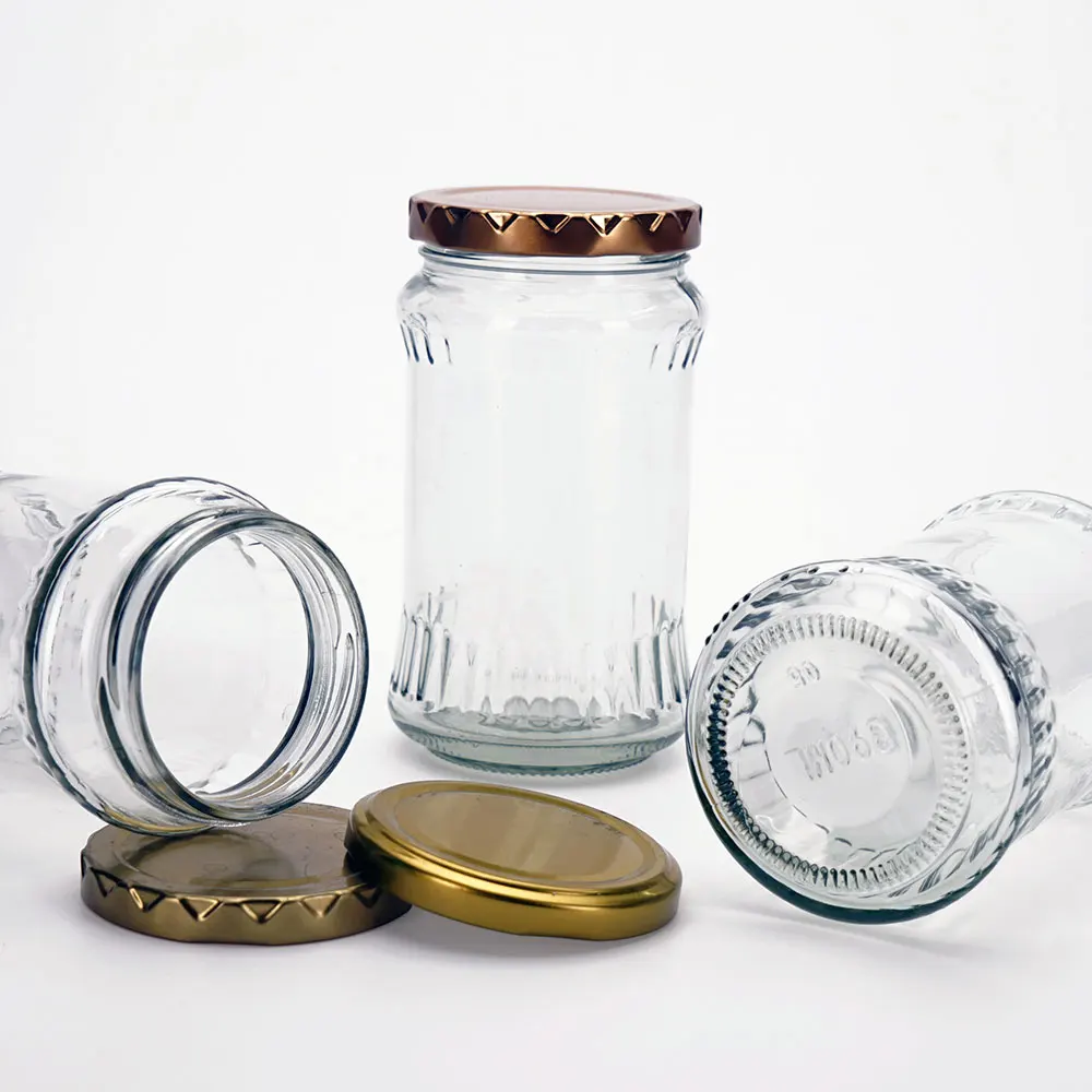 Прозрачная банка для медовых конфет VISTA с индивидуальным дизайном 350 мл стеклянная варенья маринок контейнер бутылок металлической поворотной крышкой