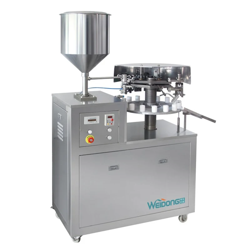 stainless steel yoghurt filling cup sealer filler jelly sealing machine with Siemens PLC