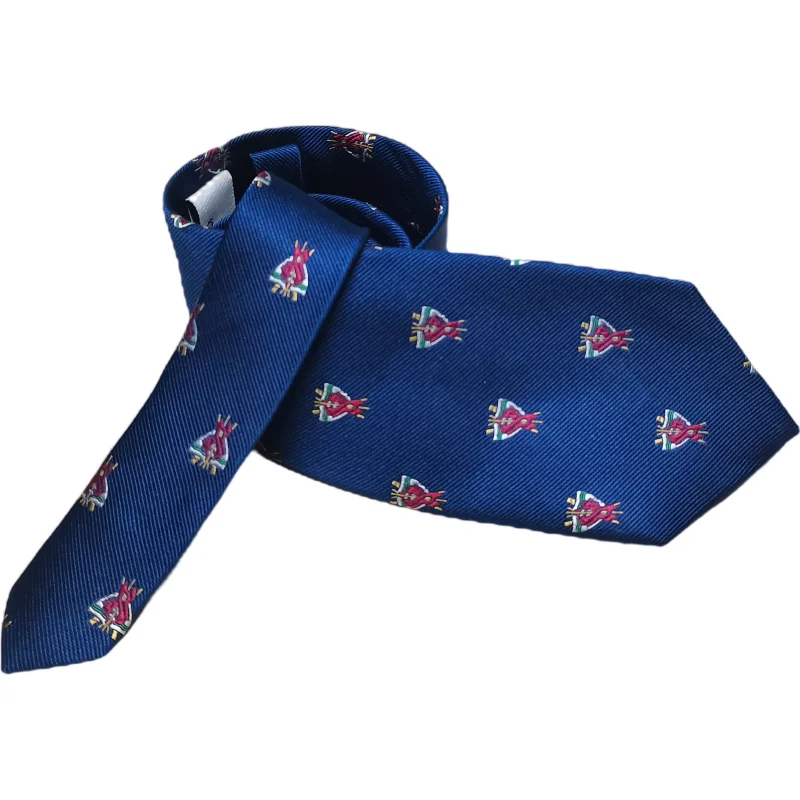 Custom Embroidery Logo Man Blue Polyester Necktie
