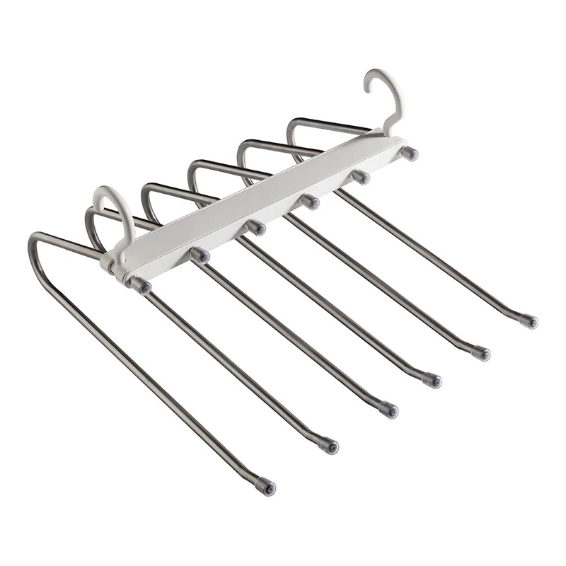 Magic Multi-Layer Jeans Tie Scarf Towel Clothes Closet Rack Metal Non Slip Trouser Hanger Space Saving Magic Pant Hanger
