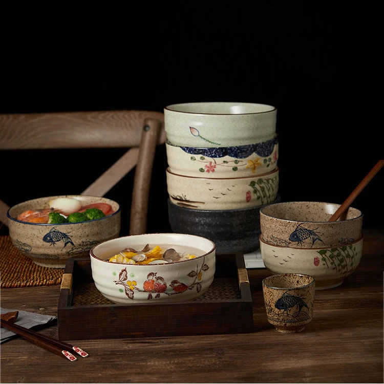 China Supplier 6 Inch Japanese Pasta Bowls Porcelain Ramen Bowls High Quality Ceramic Serving Bowl