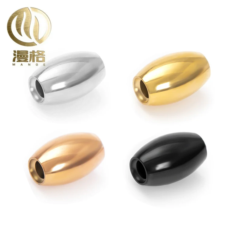 Custom 3mm hole plated Sthainless steel Oval shape spacer beads DIY logo tube beads charms unisex charms unisex bracelets for je