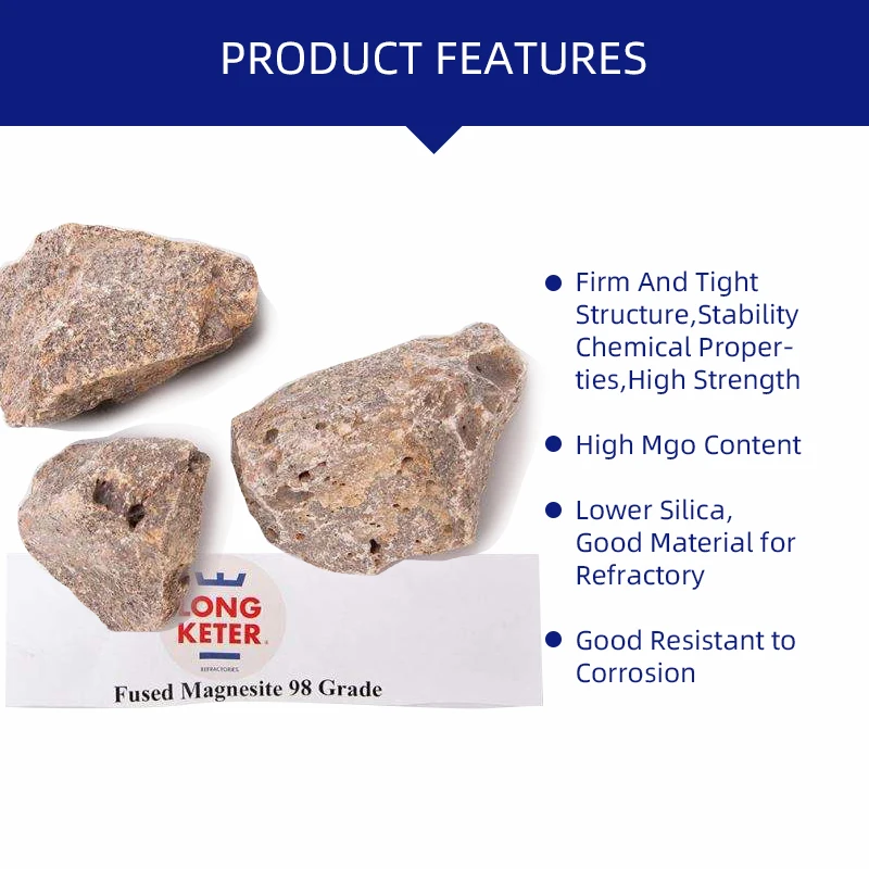 High purity fused magnesia 97% 98% Manufacture refractory factory price
