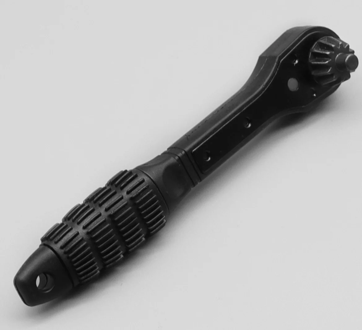2-in-1 Universal Fit Ratcheting Drill Chuck Key Wrench Black Ratchet Dual-use Wrench Spanner Electric Drills and Power Tools