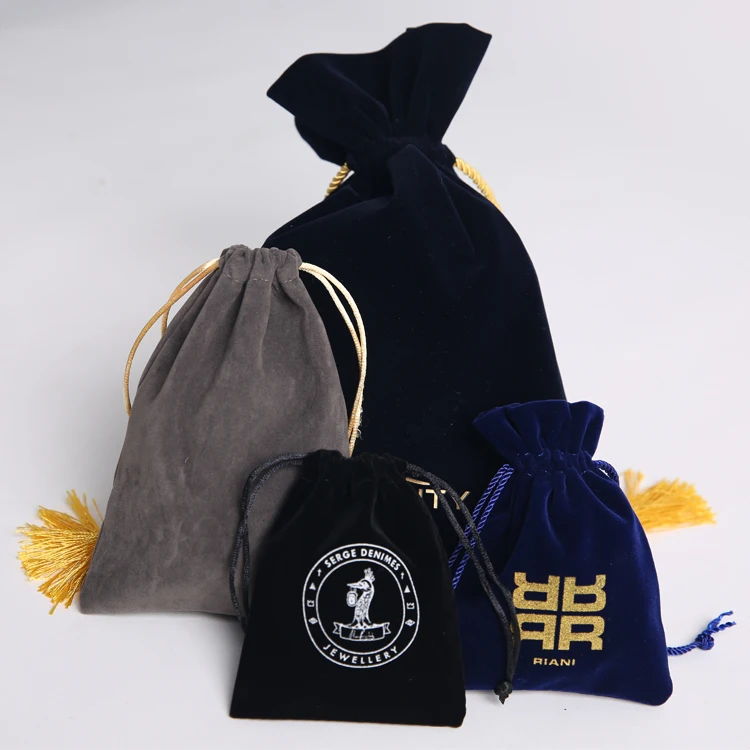 Custom black flap faux velvet suede sunglasses jewellery pouch white jewelry suede drawstring pouch