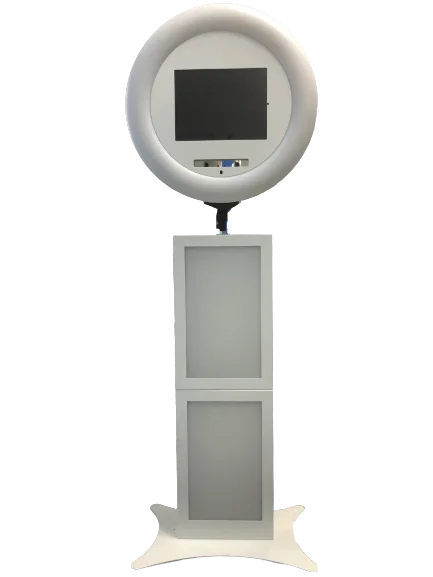 Fashion Led Ring Light Social Station For Ipad Live Video Photobooth Interactive Photo Kiosk Diy Shell Public Photobooth