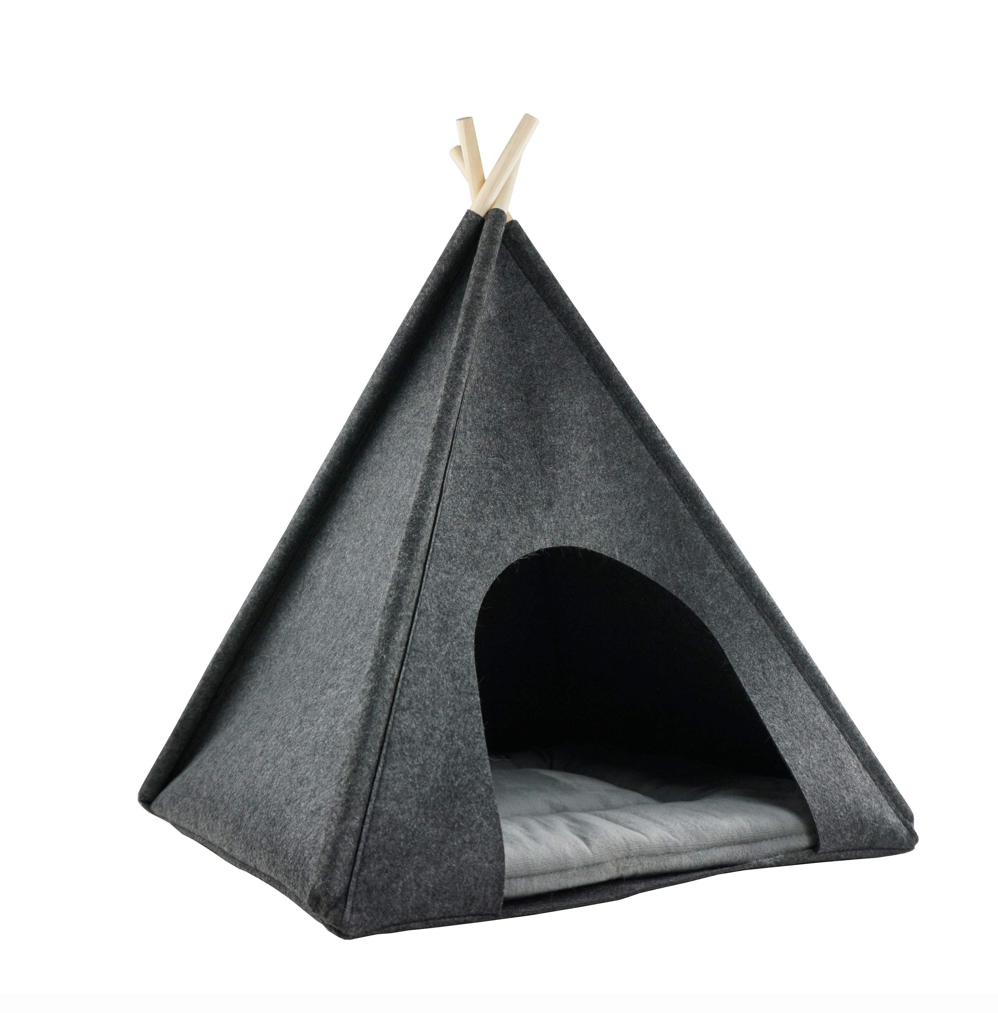 Detachable  House with Mat for Indoor Cats  Portable Felt House Cute Pet Tent Cave for Cat and Small Puppy Outdoor