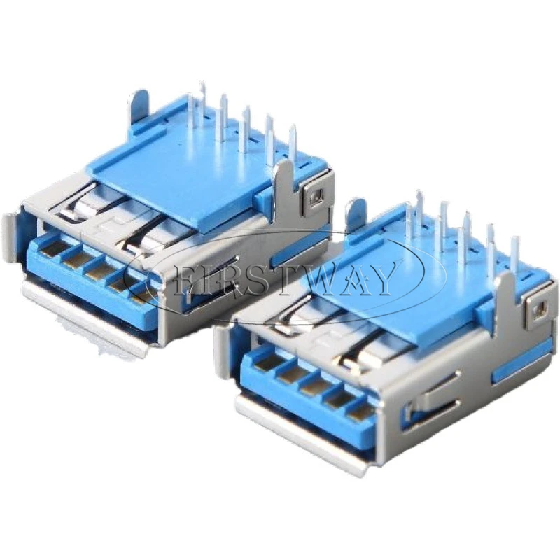 Разъемы USB Type A 3,0 Blue 9 контактный разъем для припоя 90 градусов