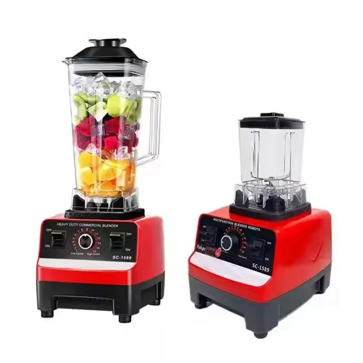 Blender Double Cup Strong Power Kitchen Household Fresh Fruit Juicer Silver Commercial Mixer Blender