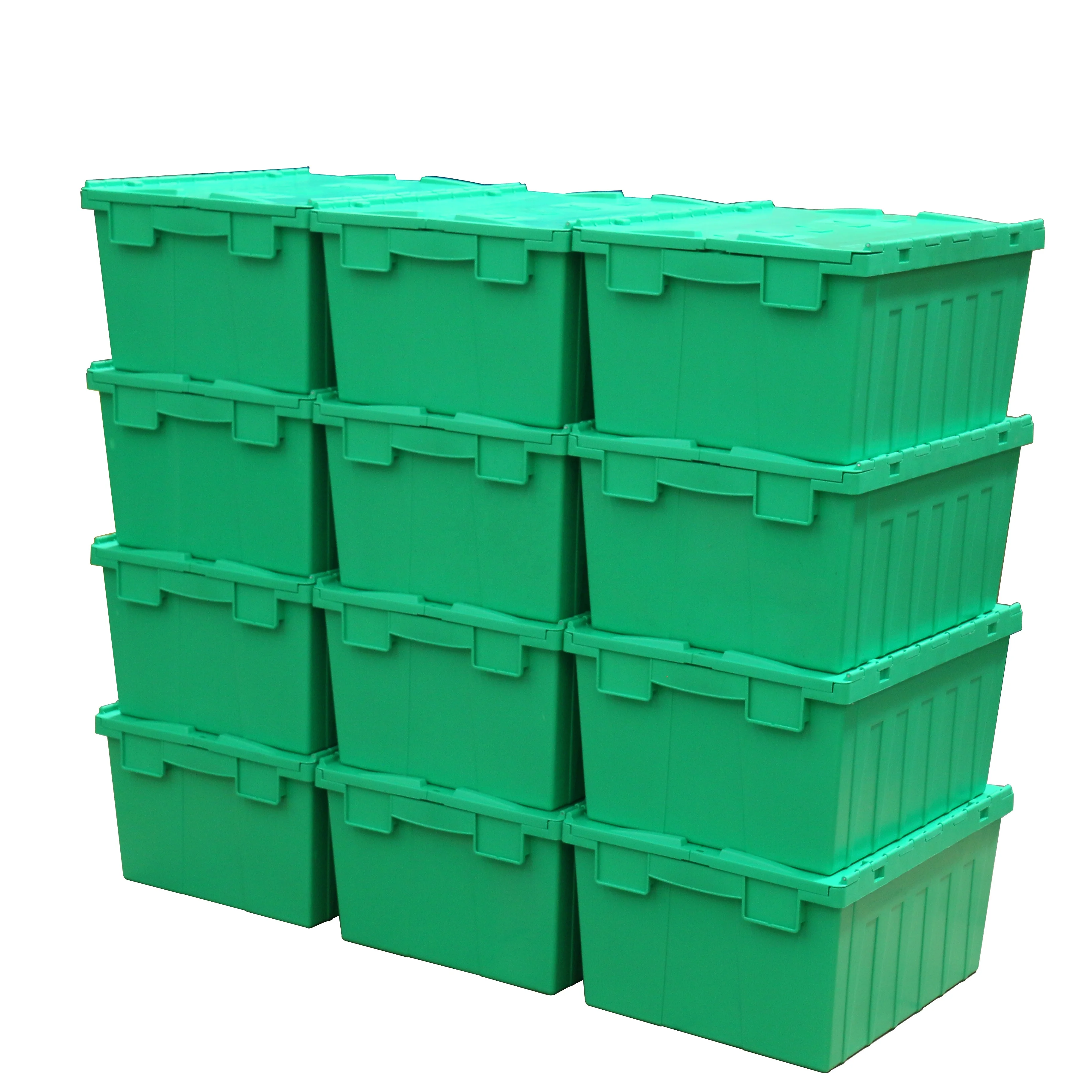 Heavy Duty Spare Part Big Nested Durable Tote Crate Storage Stackable Plastic Turnover Moving Boxes