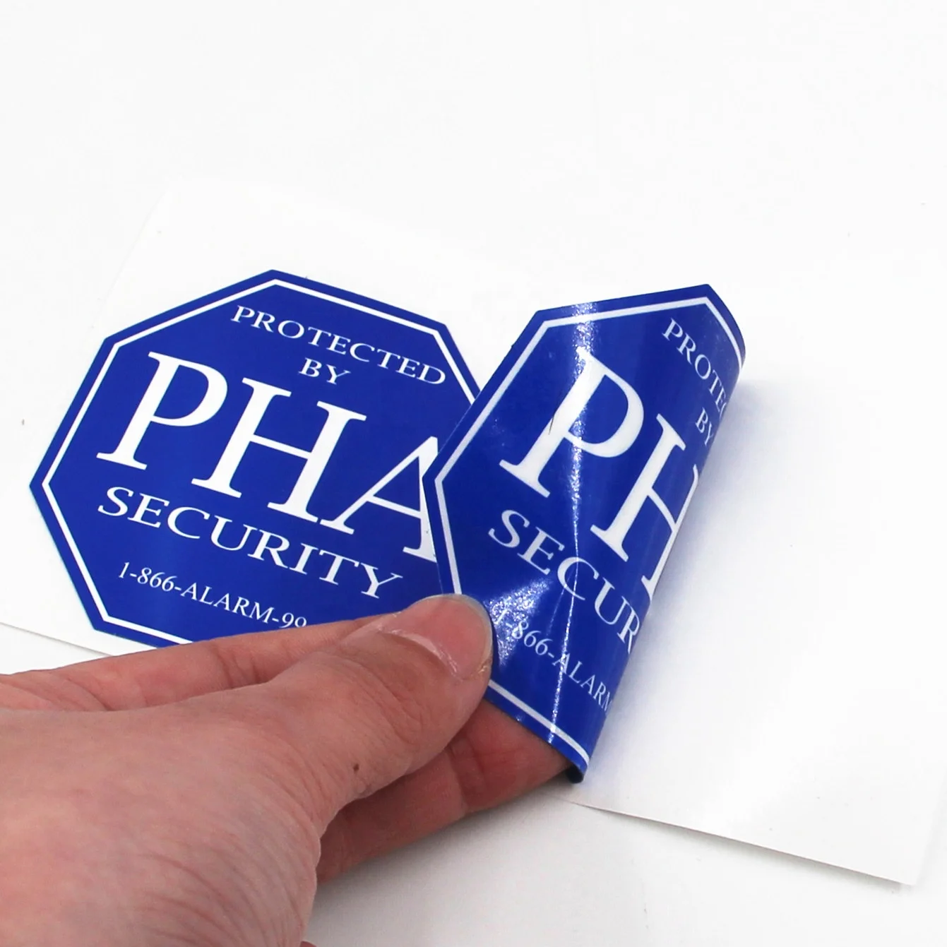 Customize Label Stickers Octagon Double Sided Printing Sticker for Window ADT Irregular Shape Labels Die Cutting Sticker