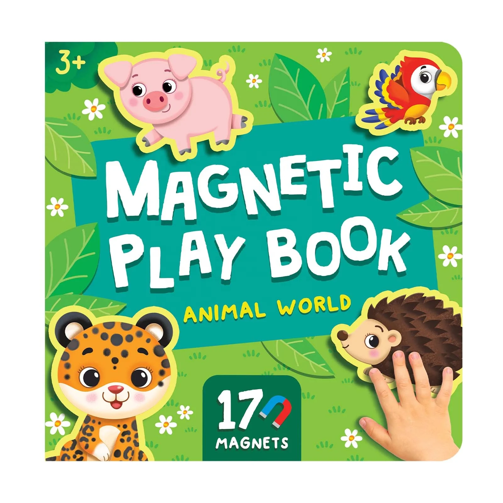 Magnetic playbook animal world book with magnets Activity book for kids, place the animals
