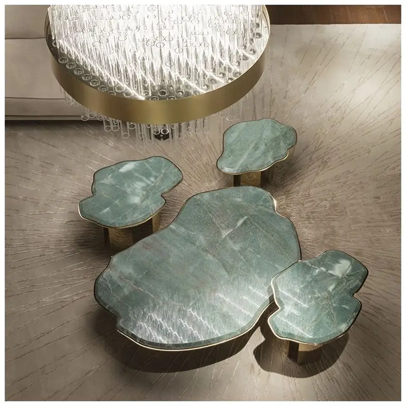 Popular promotional luxury modern practical living room furniture stone coffee table