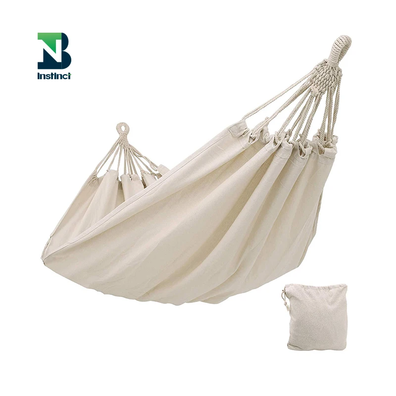 INSTINCT folding mexican hammock hot selling durable breathable outdoor garden camping soft Cotton Canvas Hammock Camping