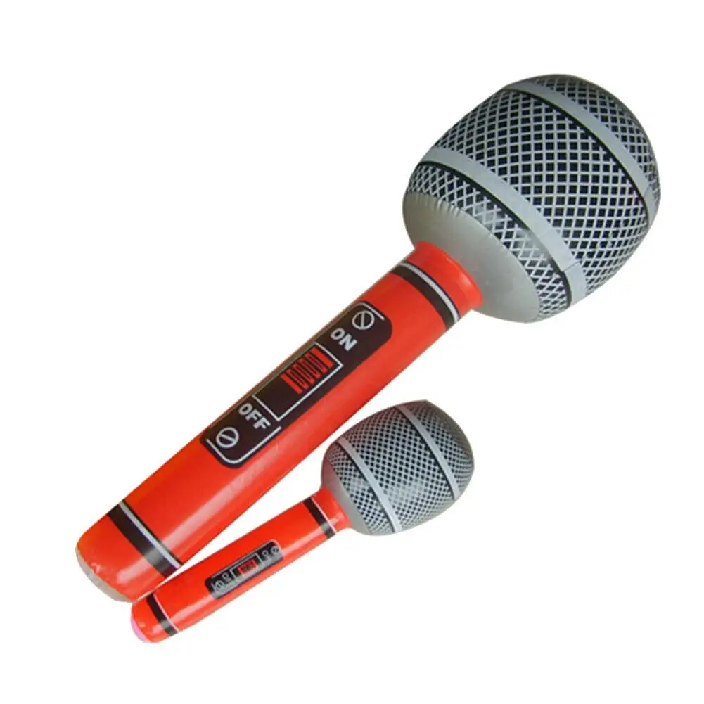 Inflatable Microphones Pretend Play Microphone Inflates, Durable Water Pool Toys Birthday Party Decoration