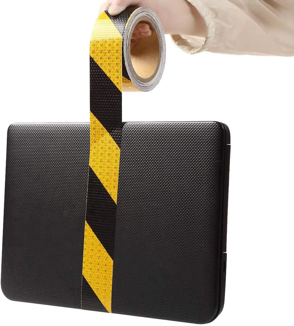 Double Color Durable Reflective Adhesive Caution Tape High Visibility Traffic Safety Tape Warning Marking Sticker
