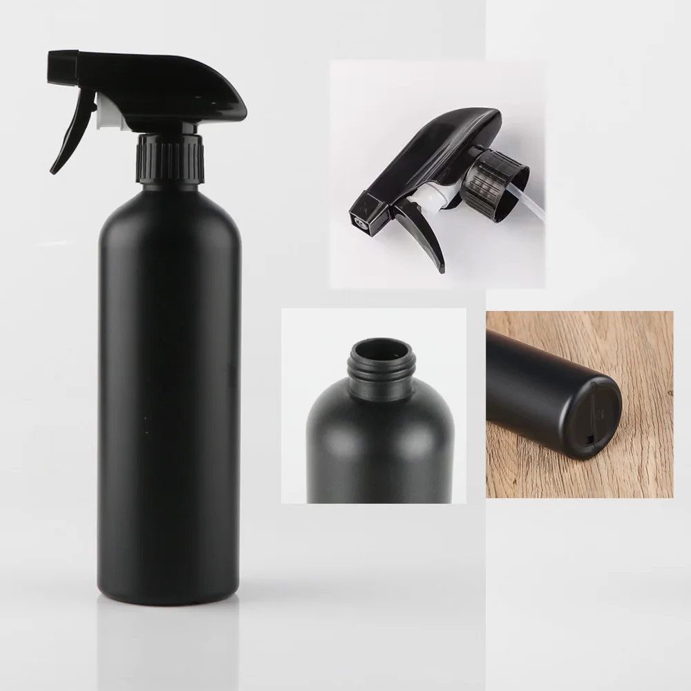 Wholesale 500ml 17oz Refillable Plastic Hdpe Matte Black Empty Cleaner Trigger Spray Bottle